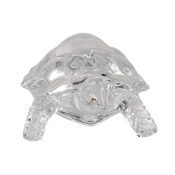 Cristal d'Arques Turtle Tortoise Figurine 24% Lead Crystal Glass Feng Shui Good - Picture 2 of 6